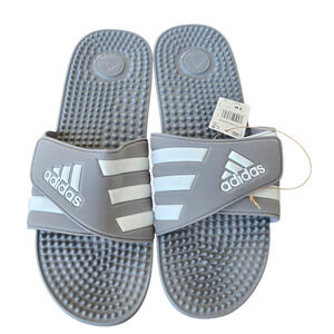 Adidas Adissage Grey and White Slides Sandals Size 18  New